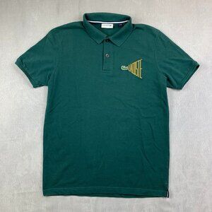 Lacoste Mens Shirt XL (Fits Large) Green Pique Polo Short Sleeve Tennis Prep